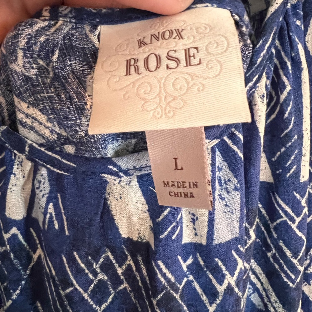 Knox Rose Women’s Maxi Dress Blue White size Large - Picture 7 of 11